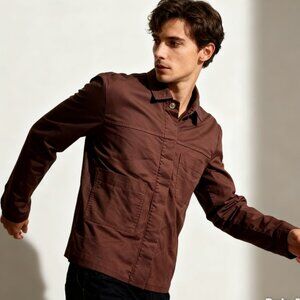 Kit and Ace Long Sleeve Button Jacket Shirt Sz 4 Mauve Lightweight Stretch